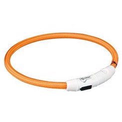 Flash lysring USB, M-L: 45 cm/ø 7 mm, orange